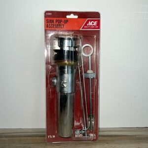 Ace Sink Pop Up Assembly Brushed Nickel 1-1/4" Dia. Brass Body New Factory Seal